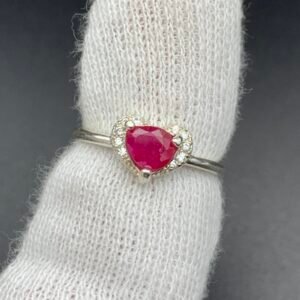 Ruby Handmade Silver Ring for Women — Natural Gemstone Ring