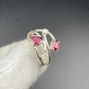 Rubellite Tourmaline Handmade Silver Ring for Women — Natural Gemstone Ring