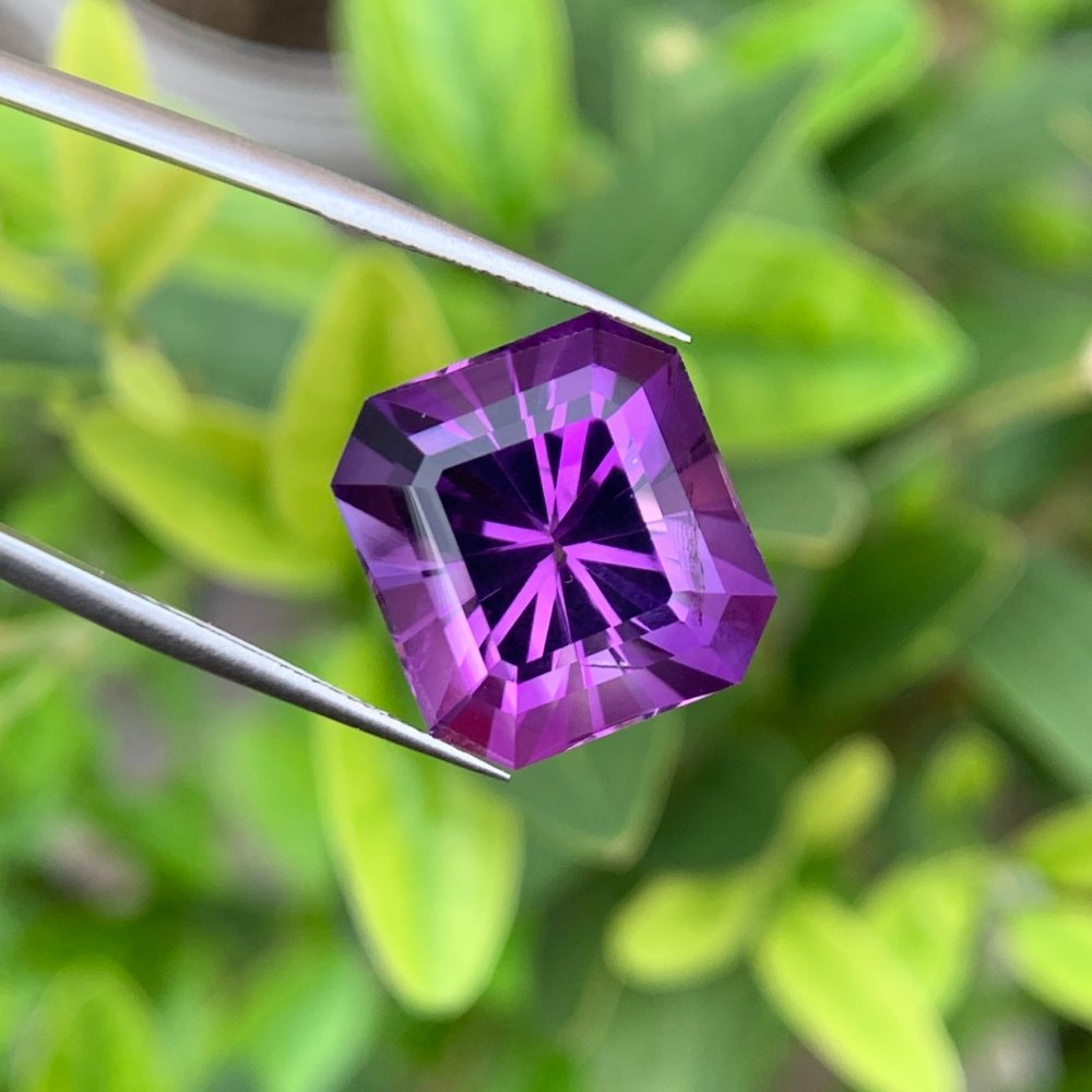 Purple Amethyst radiant cut loose gemstone