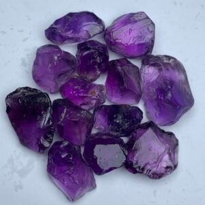 Purple Amethyst Rough Parcel 91.95 g — Natural Lot, 3.7 to 14.6 g per Stone